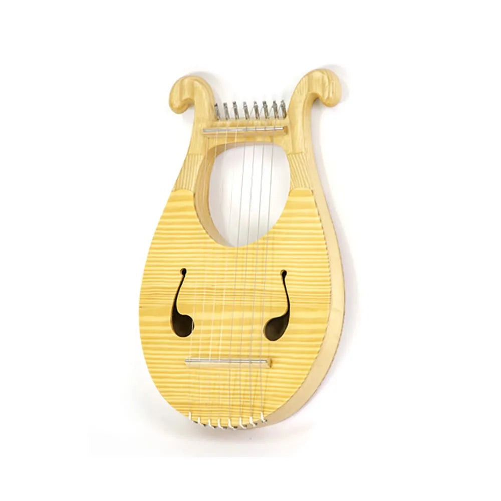 Lyre Harp Japoni Deluxe 8 String Beechwood with Carrying Bag & Tuning Wrench, 38cm Length, E5 to E4 Range, 1kg Weight