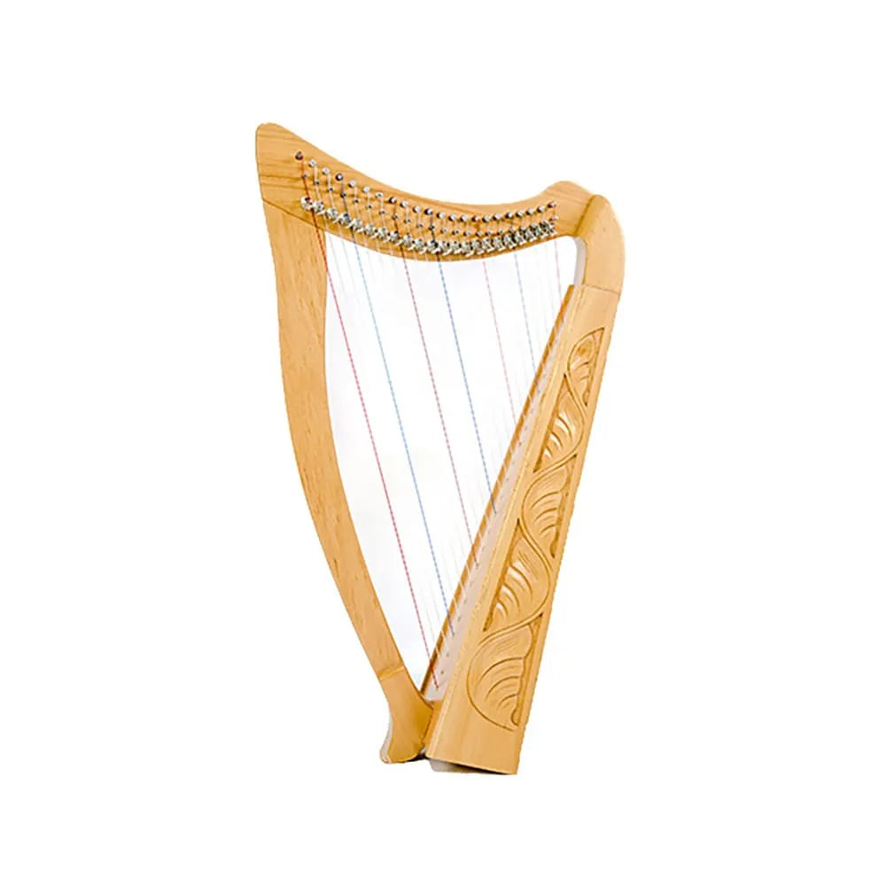 Heather Harp - 22 String Travel Harp with Carrying Bag, Tuning Wrench, Extra Strings, 3 Octave Range, Solid Beechwood, Natural Matt Finish
