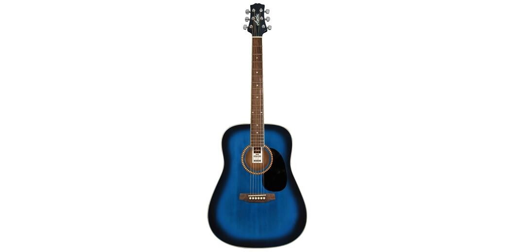 Ashton Dreadnought Guitar Pack Trans Blueburst W/Bag D25