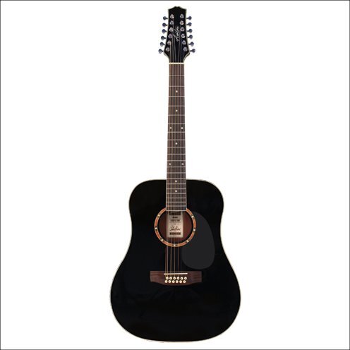 Ashton Dreadnought Size 12 String Guitar Black D25/12Bk — view 2