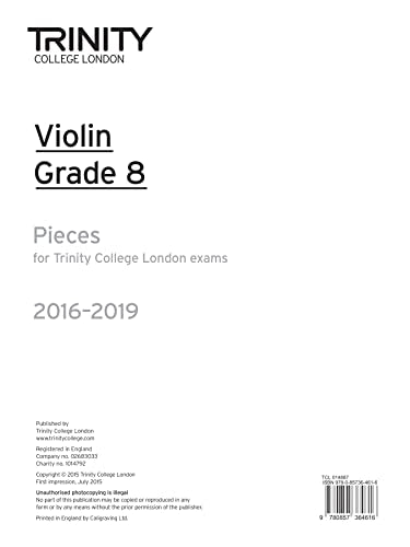 Trinity Violin Exam Pieces 2016–2019 Grade 8 — Violin Part (Trinity College London)