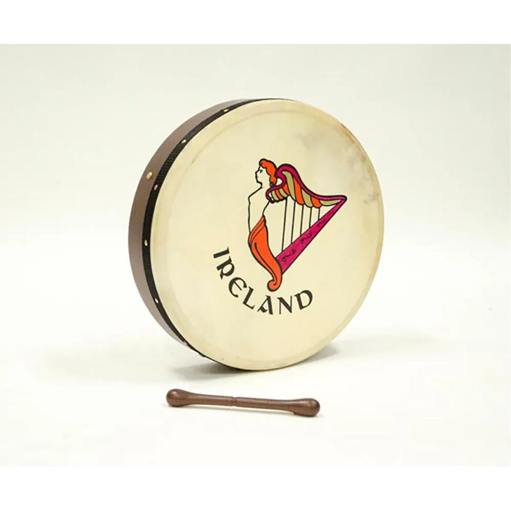 16" Tunable Bodhran Drum with Rosewood Frame and Leather Skin, Made in Pakistan
