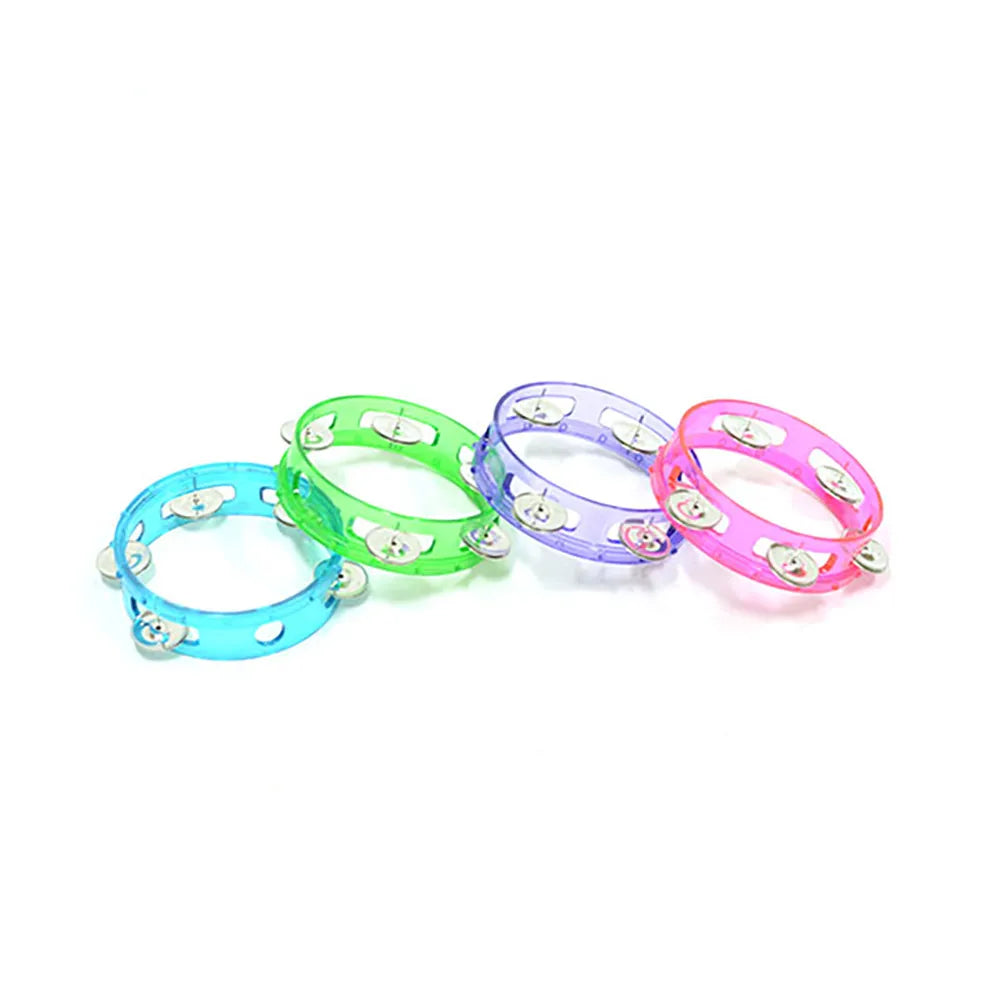 Headless Transparent 6" Tambourine with Durable Plastic Shell and Plated Jingles