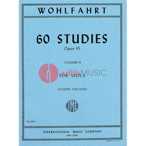 Wohlfahrt 60 Studies Op 45 Volume 2 for Viola
