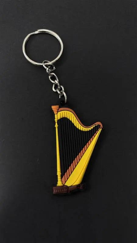 Musician Designer Harp Keyring - 3D PVC Keychain with Gift Envelope