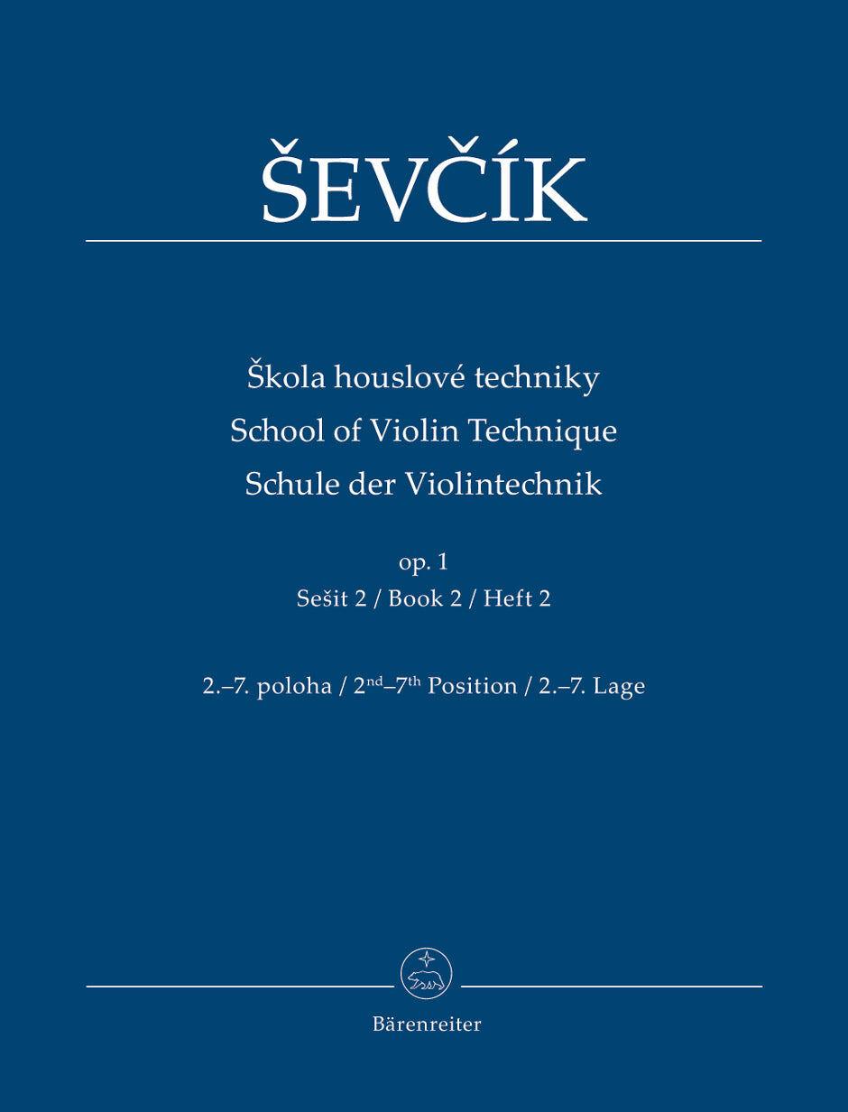 Sevcik School of Violin Technique Op 1 Book 2 - Violin Sheet Music and Technical Exercises for 2nd to 7th Position