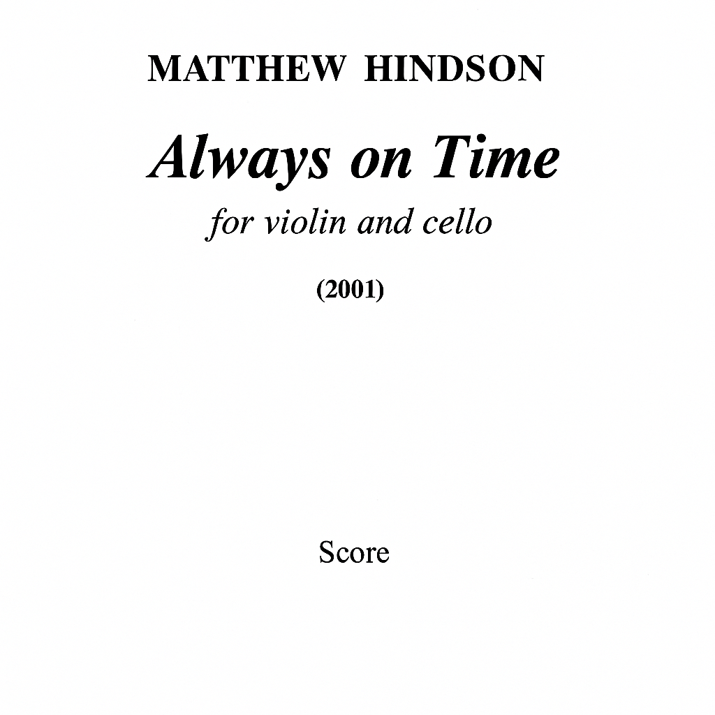 Always on Time Violin and Cello Duet Sheet Music