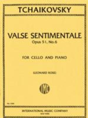 Tchaikovsky Valse Sentimentale Op. 51 No. 6 for Cello and Piano Sheet Music