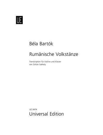 Rumanian Folk Dances for Violin and Piano by Bartok Bela - Universal