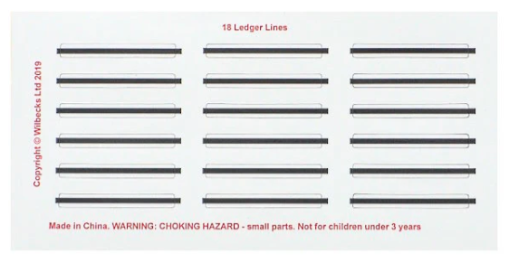 Wilbecks 18-Piece Ledger Line Magnets for Music Notation