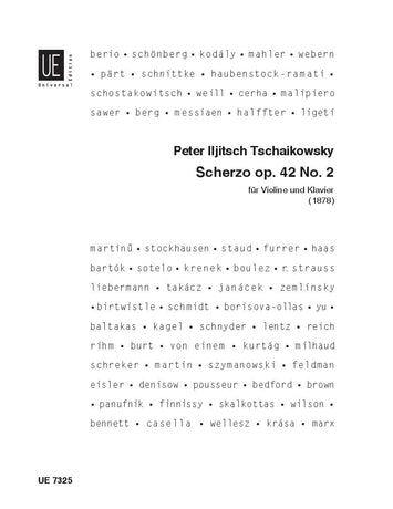 Scherzo Op 42 No 2 for Violin and Piano by Tchaikovsky - Universal