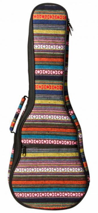 On Stage Deluxe Concert Ukulele Bag - Multi-Colour Striped Design, Padded, Weather-Resistant, Adjustable Straps, Accessory Compartments