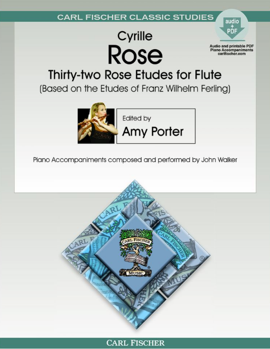 32 Rose Etudes for Flute with Data CD by Amy Porter