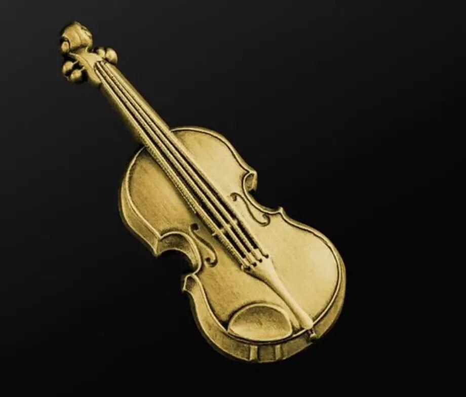 Musician Designer Gold Violin Pin