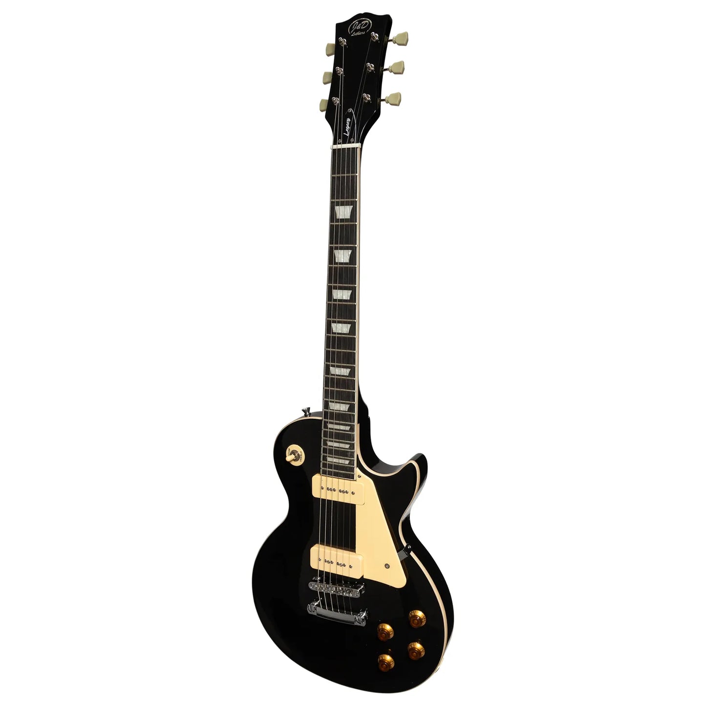 J&D Luthiers LP-Style '56 P-90 Electric Guitar Gloss Black JDL-LSS-BLK