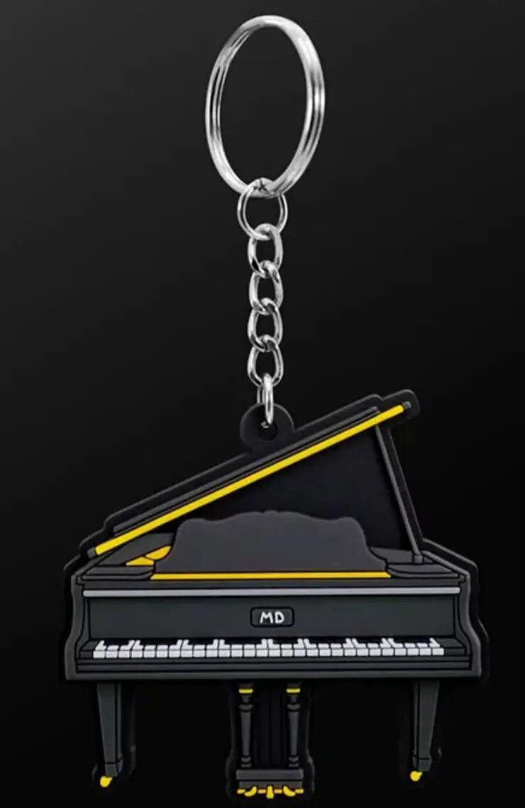 Musician Designer Grand Piano Black Keyring in PVC with Gift Envelope