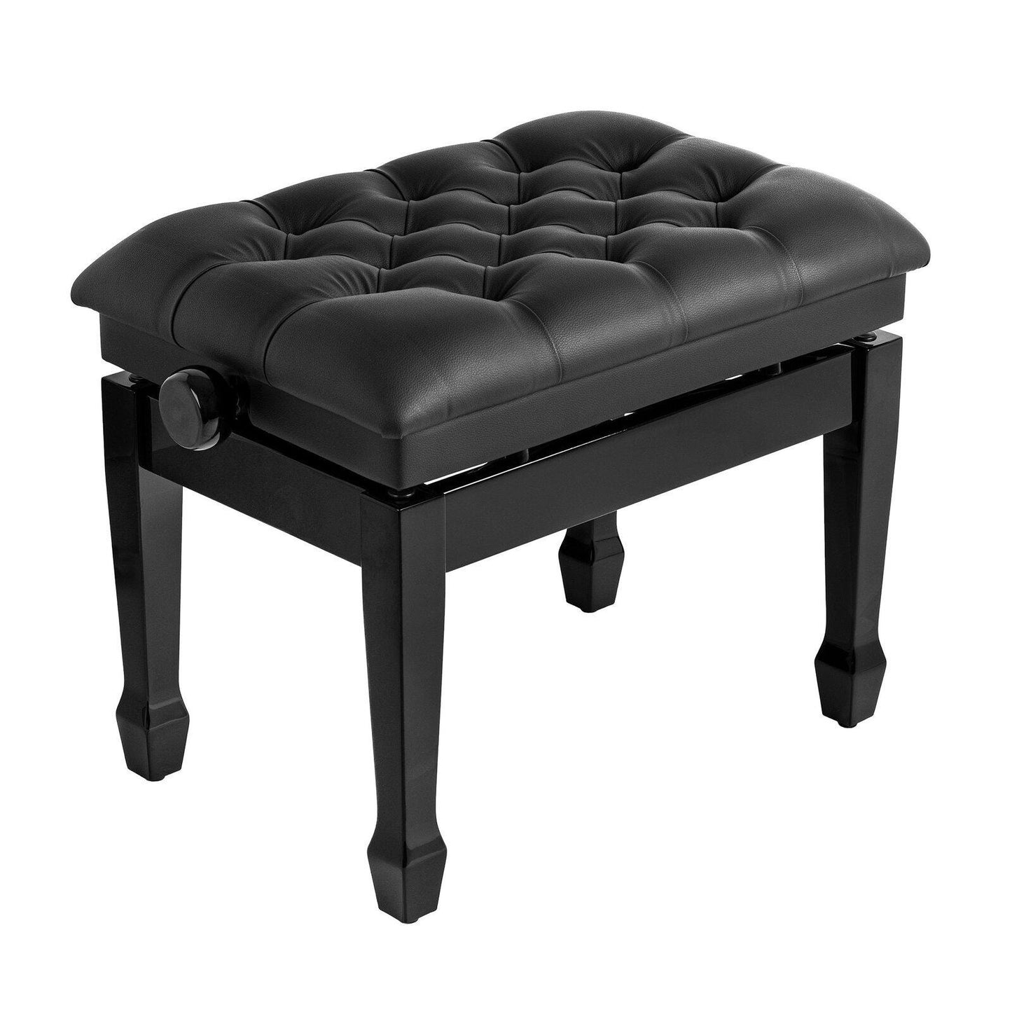 HEMINGWAY Polished ebony High gloss Deluxe Hydraulic Piano Stool.