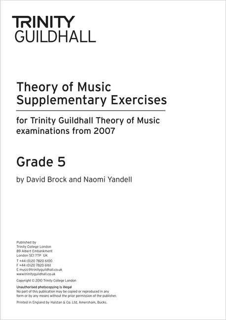 Trinity Theory of Music Supplement Exercises Grade 5