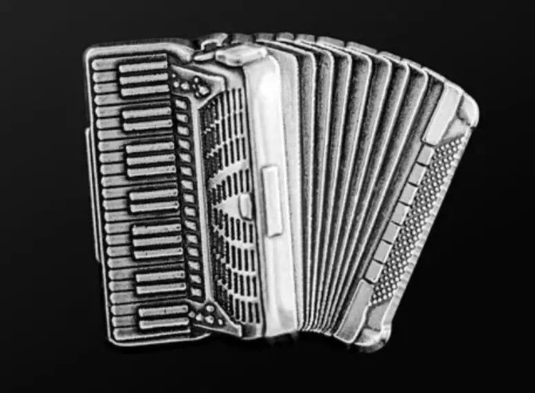 Musician Designer Silver Accordion Pin