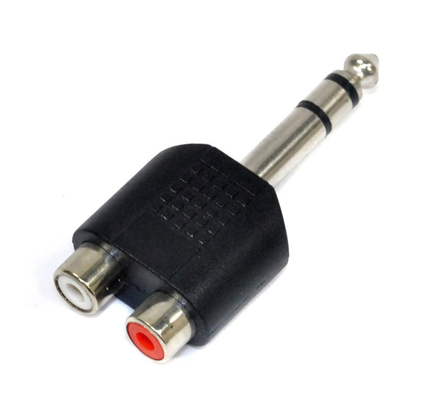 Leem RCA to 1/4" Stereo Plug Adaptor
