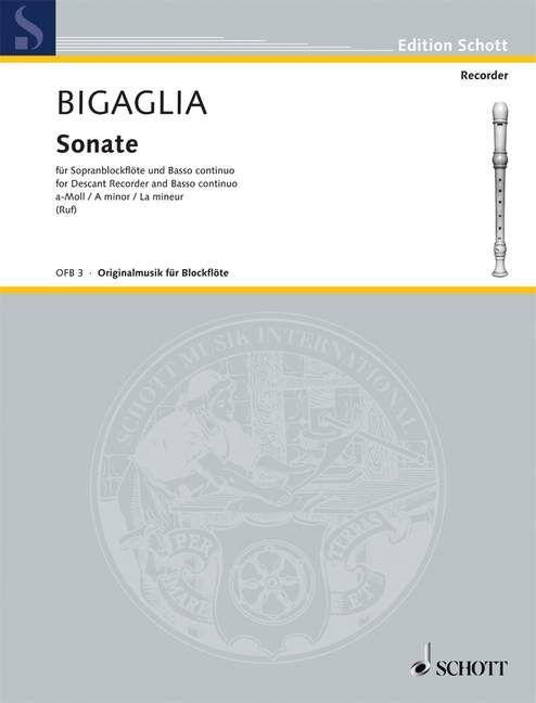 Bigaglia Sonata in A Minor for Recorder and Piano