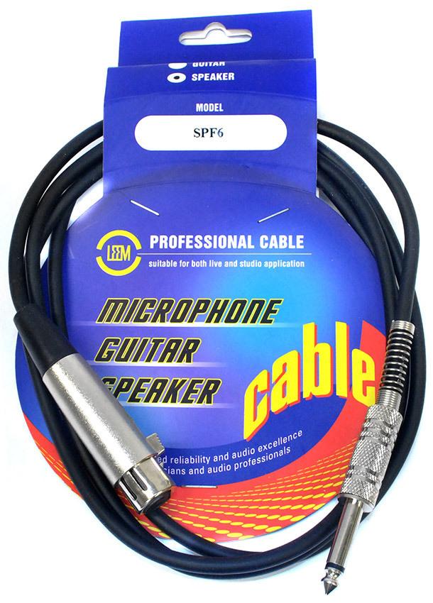 Leem 6ft Speaker Cable 1/4" TS to XLR Female Connector