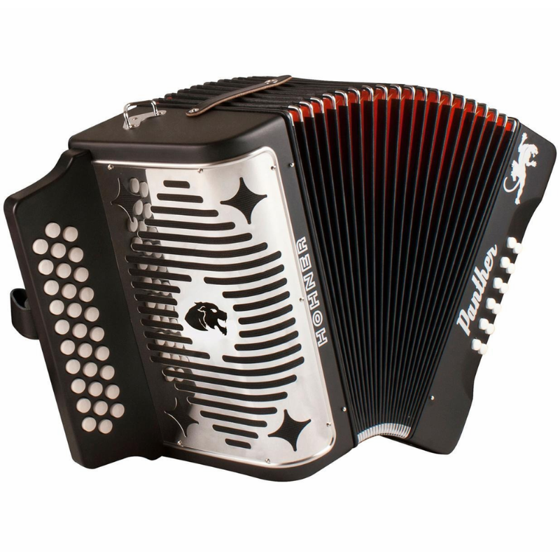 Hohner Panther GCF Diatonic Accordion - Black