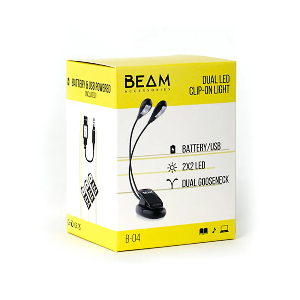 Beam Accessories Dual Arm LED Music Light with Clip-On Design and Gooseneck