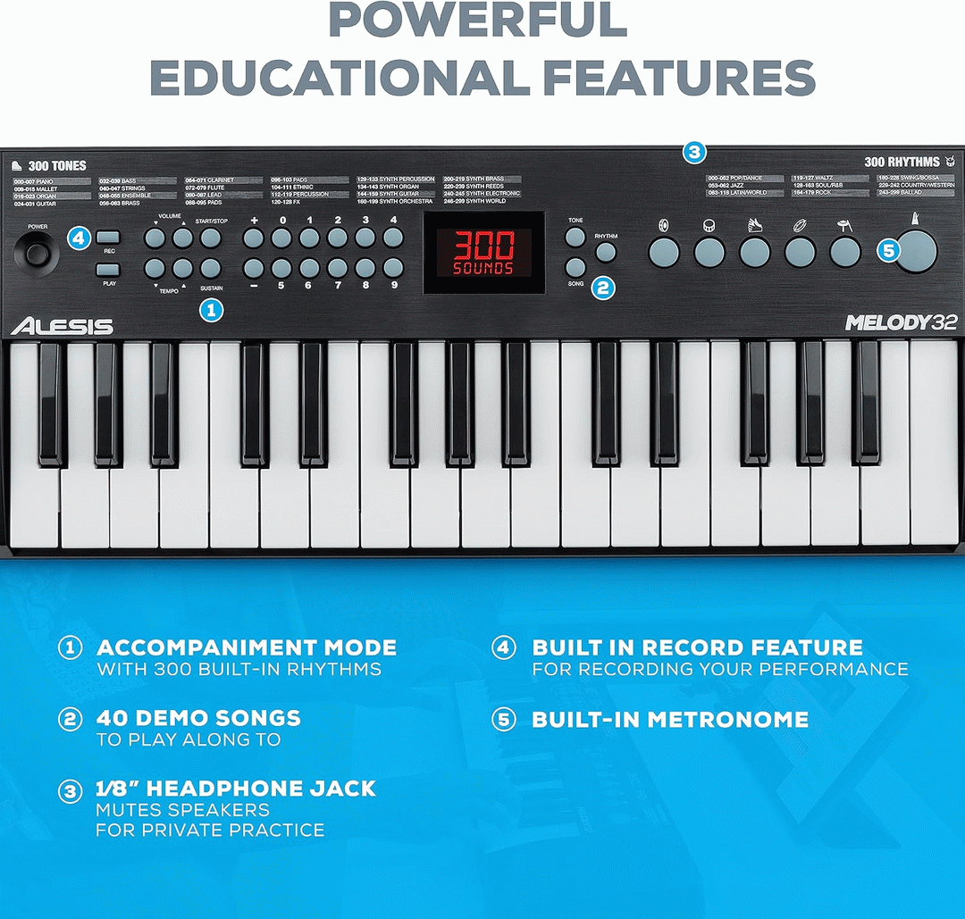 Alesis Melody 32 Mini Keyboard 32-Key w/ Built-in Speakers & 300 Sounds - view 4