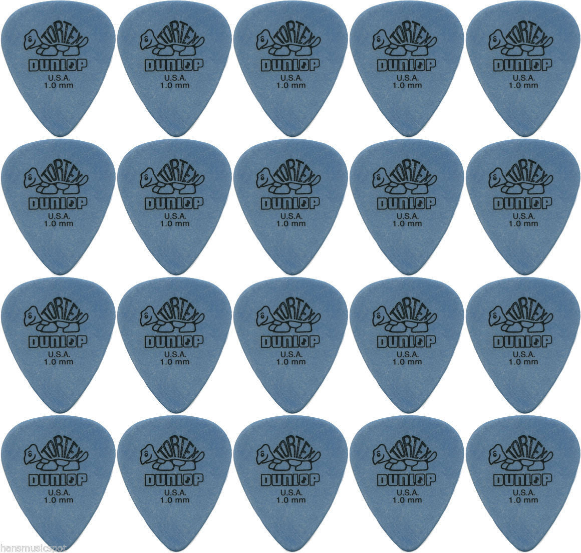20 x Dunlop Tortex Standard 1.00mm Gauge Guitar Picks Free Post
