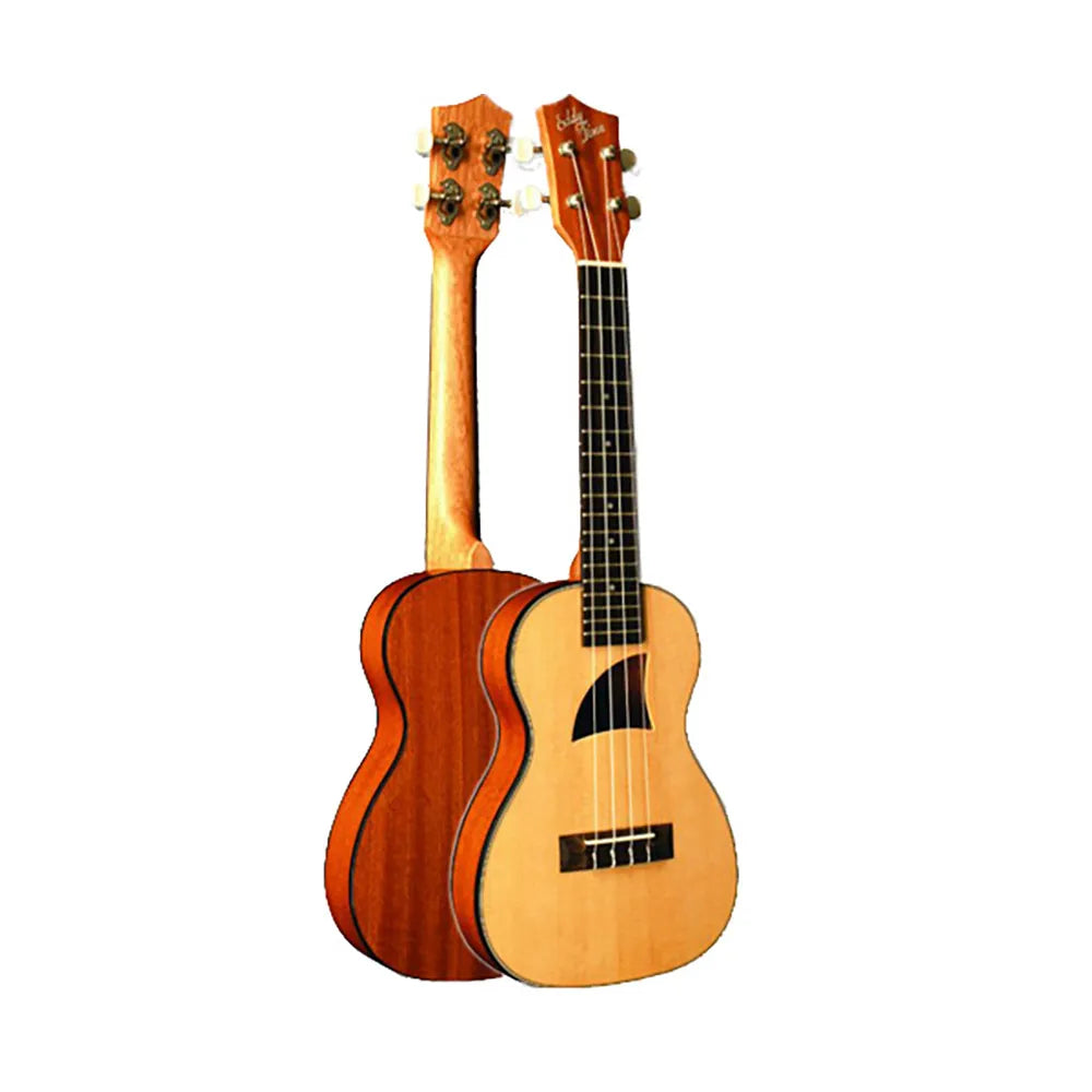Eddy Finn TRVC Travel Concert Ukulele - All-Spruce Construction, Blackwood Fingerboard, Walnut Bridge, Lightweight and Portable Design