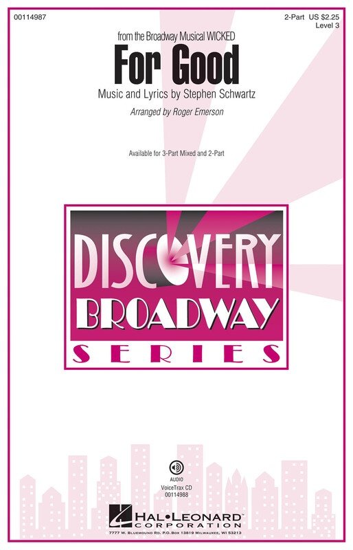 For Good — 2-Part Choral Score (Hal Leonard) Discovery Choral