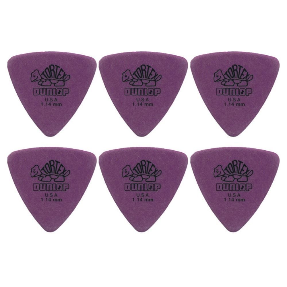 6 x Dunlop Tortex Triangle 1.14MM Gauge Guitar Picks 431R Plectrums