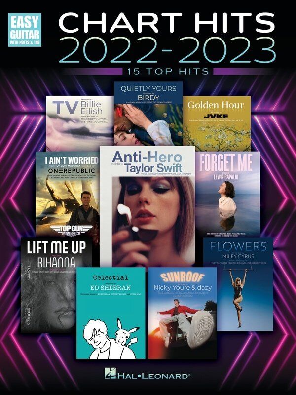 Chart Hits 2022-2023 Easy Guitar Notes & TAB Songbook