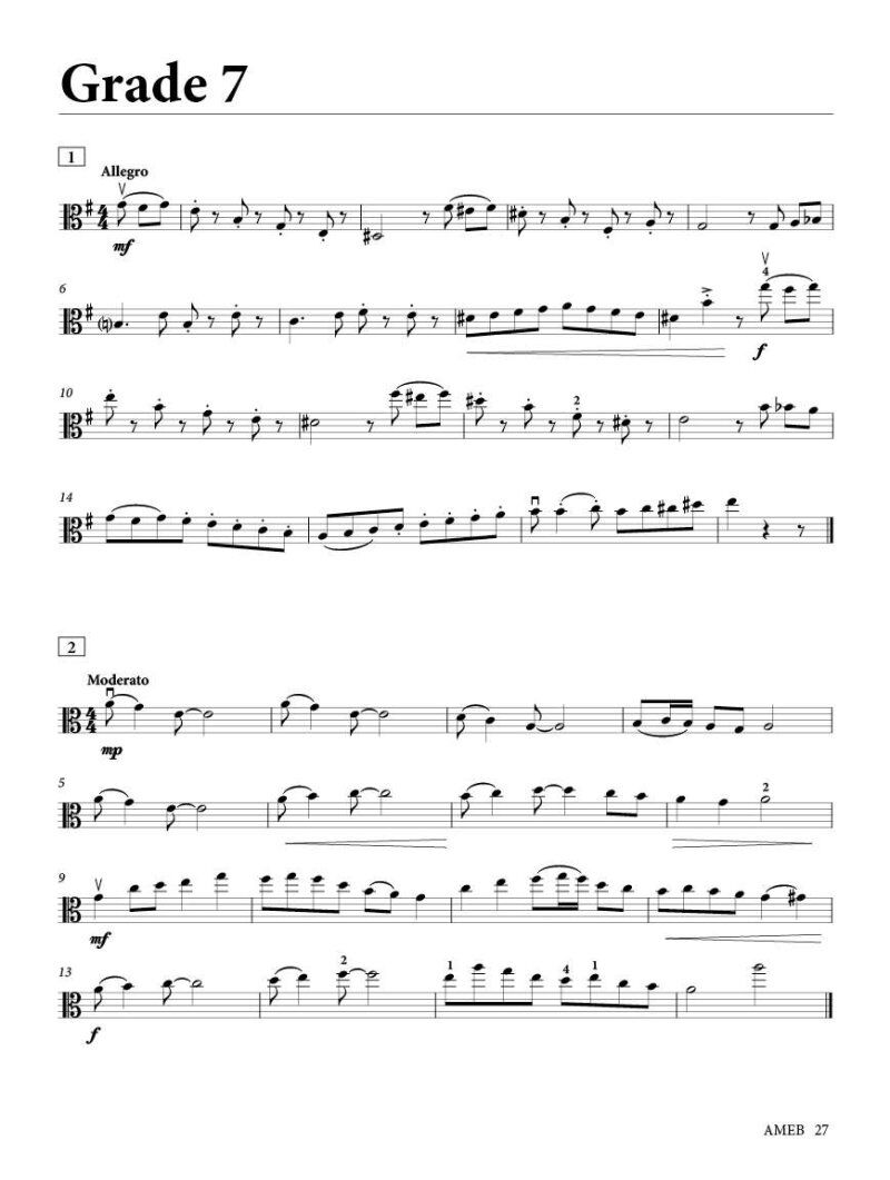 Viola Sight Reading 2023 AMEB Grade 1-8 — view 4