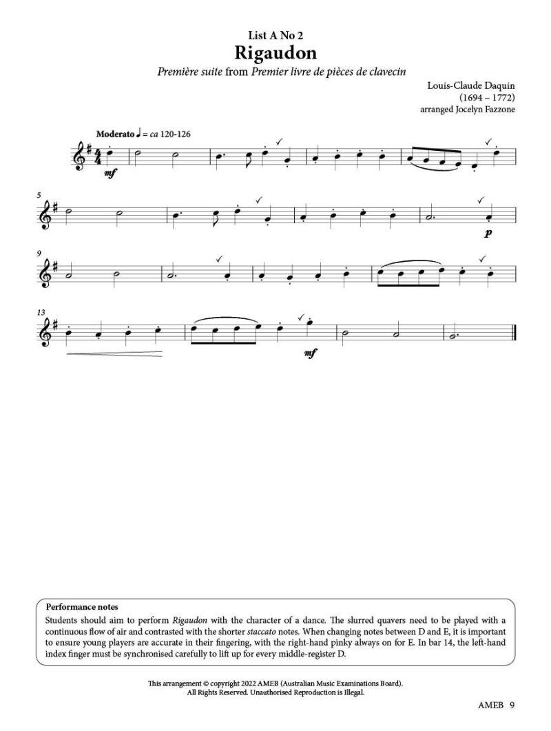 AMEB Flute Series 4 Preliminary Grade Book — view 3