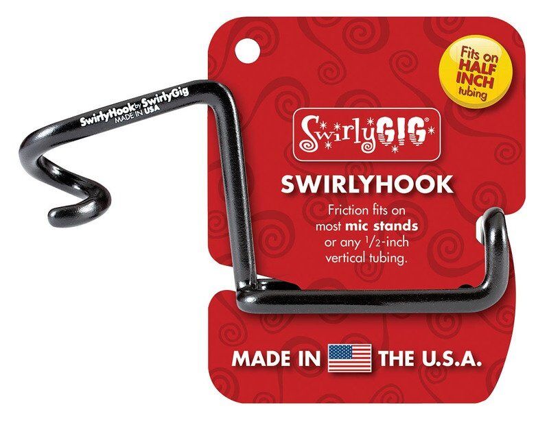 SwirlyHook 1/2 Accessory Holder for Mic Stands and Vertical Tubing