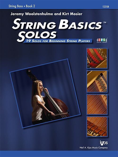 String Basics Solos Book 2 for String Bass by Jeremy Woolstenhulme, 36 Pages, Double Bass, Includes 19 Solos with Piano Accompaniment