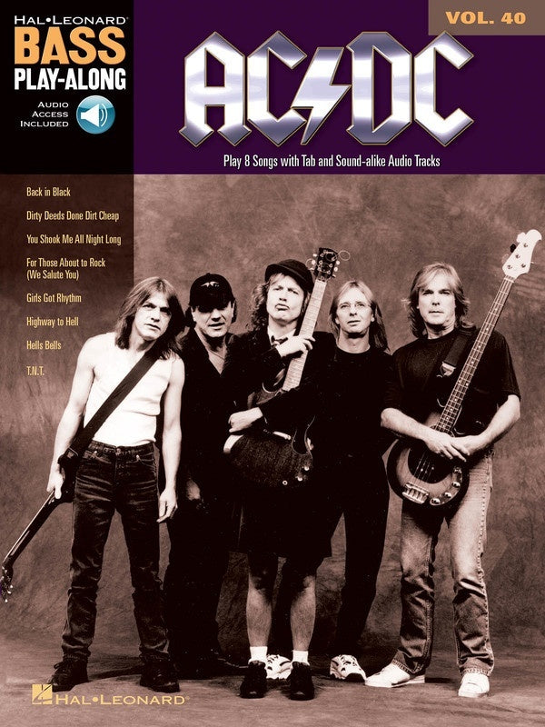 AC/DC Bass Play Along Book/CD V40 (Softcover Book/CD)