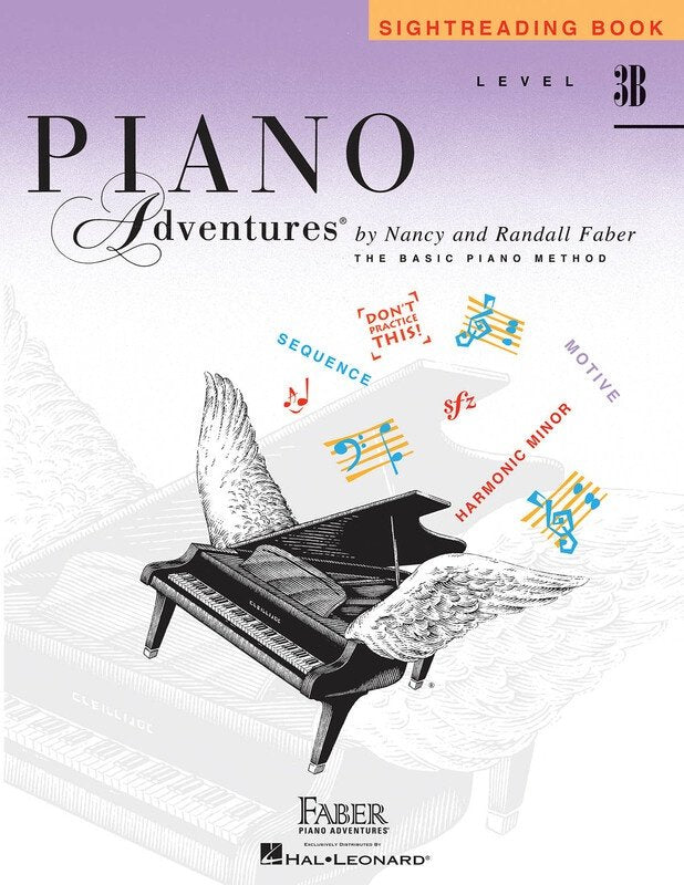 Piano Adventures Level 3B Sightreading Book by Faber, 96 Pages, Focus on Major/Minor Keys, Chord Inversions, Rhythm Patterns, Tapping Exercises