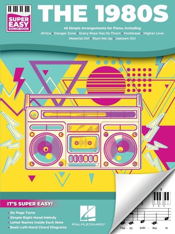 1980s Super Easy Songbook for Piano & Keyboard - 46 Simple Arrangements, E-Z Play Format, 96 Pages, Hal Leonard