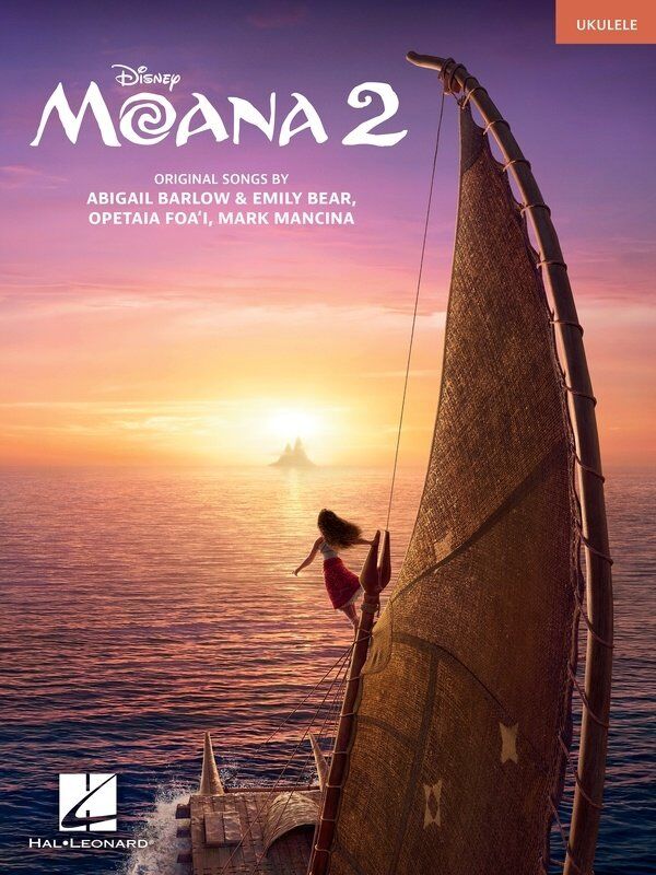 Moana 2 Ukulele Selections Songbook by Hal Leonard, 56 Pages, 9 Original Songs, G-C-E-A Tuning