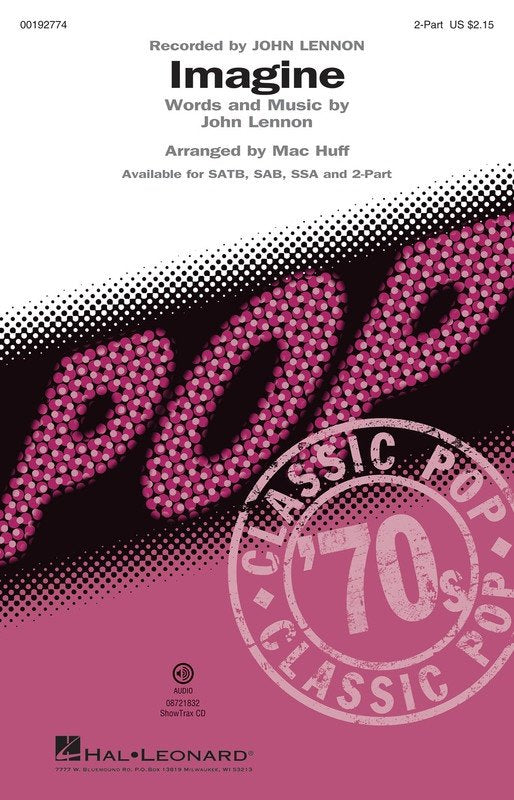 Imagine — 2-Part Choral (Classic Pop 70's, Hal Leonard)