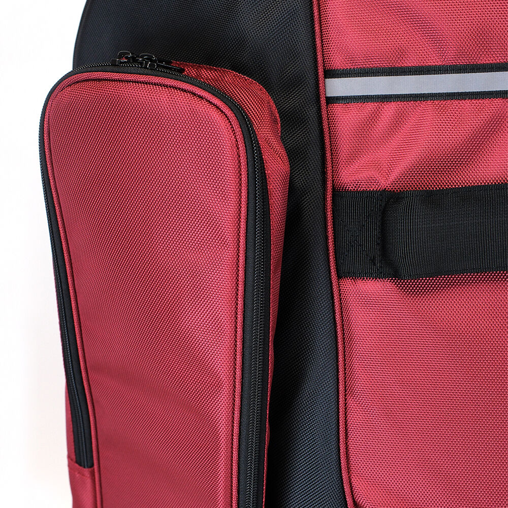 HQ Ultra-Pro Double Bass Bag with Wheel System 7/8 - Red — view 7