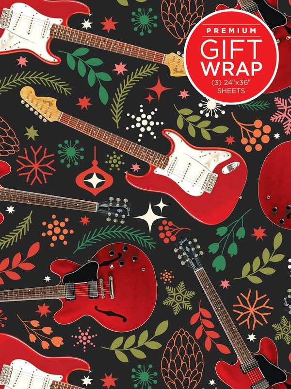 Gift Wrapping Paper: Christmas Red Guitar Theme (Hal Leonard)