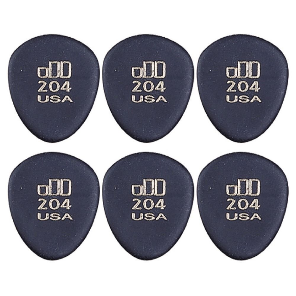 6 x Jim Dunlop JD Jazztones 204 Round Tip Guitar Picks 477R204 Jazz