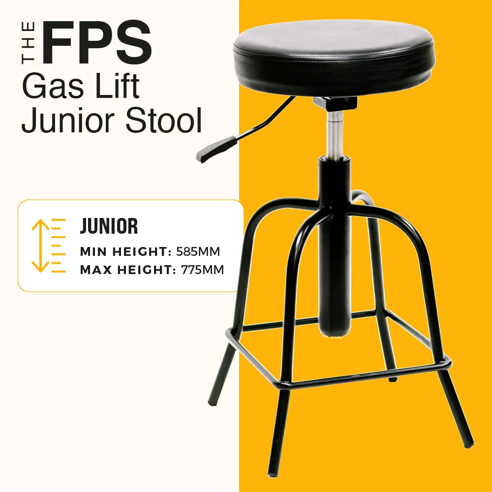 FPS Gas Lift Double Bass Stool - Height Adjustable - Junior Model - Min 58.5cm, Max 77.5cm, Max Weight ~200kg — view 2
