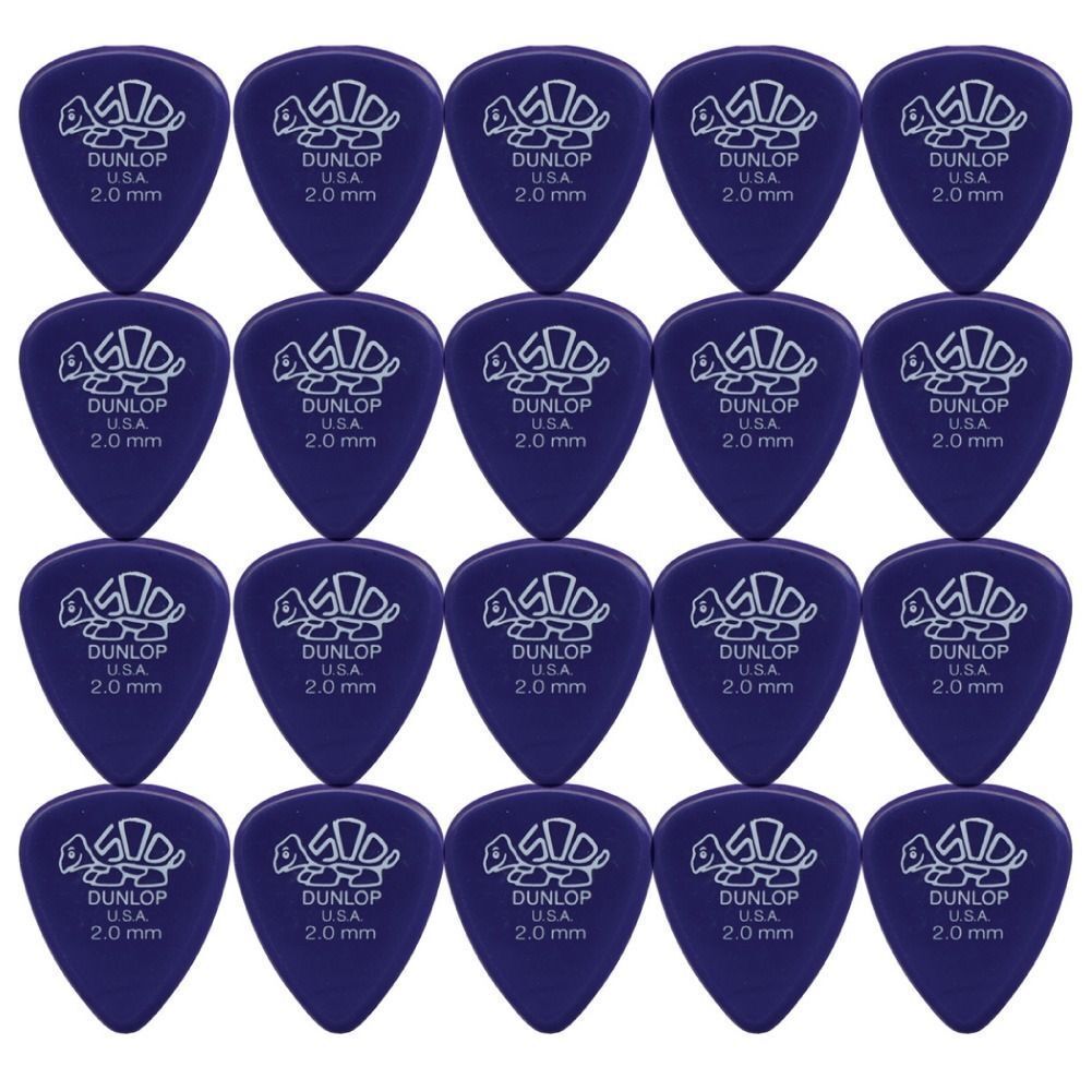 20 x Dunlop Premium DELRIN 500 2.00MM Gauge Guitar Picks 41R