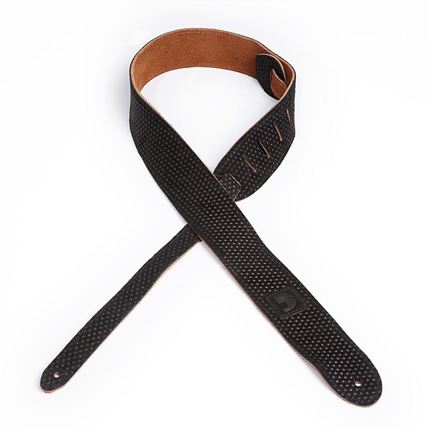 D'Addario 2 Inch Leather Embossed Guitar Strap Bumpy Dotted Design