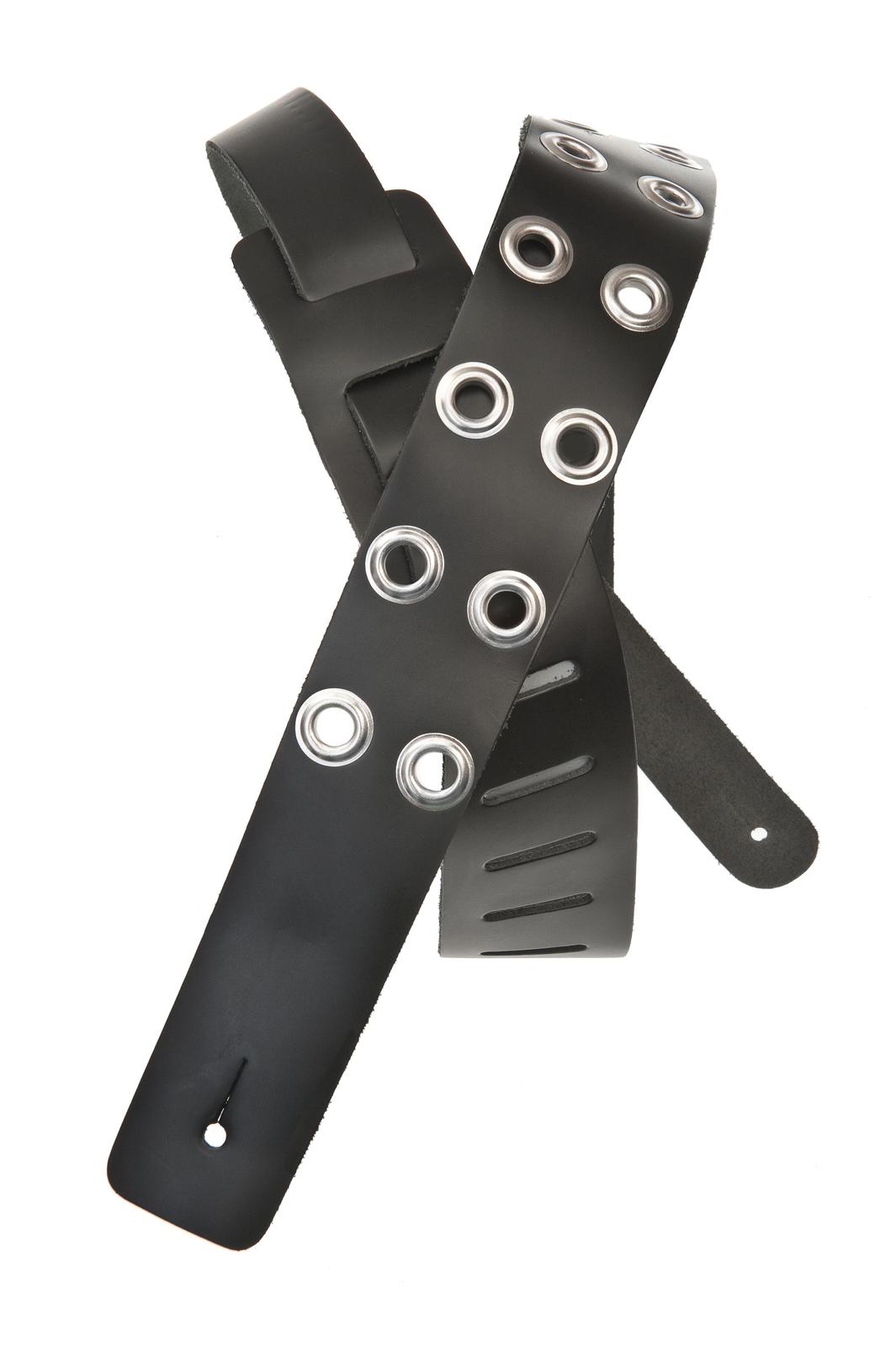 Planet Waves Metal Collection Leather Guitar Strap, Grommet 2